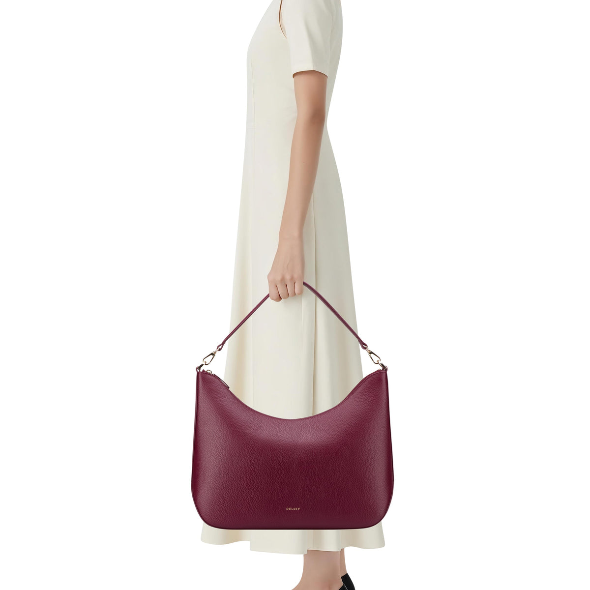 LE CUIR GRAINE | Sac Porté Epaule bordeaux