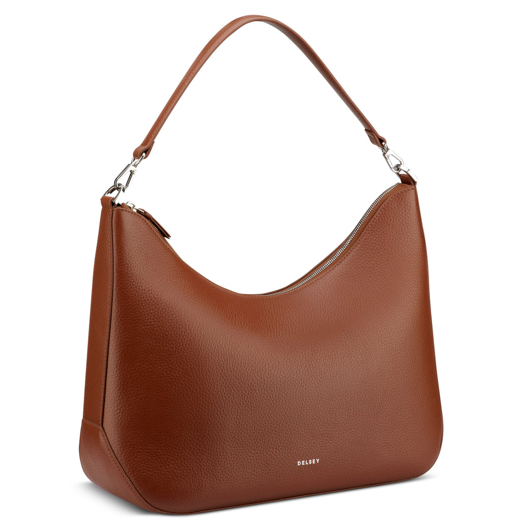 LE CUIR GRAINE | Sac Porté Epaule cognac